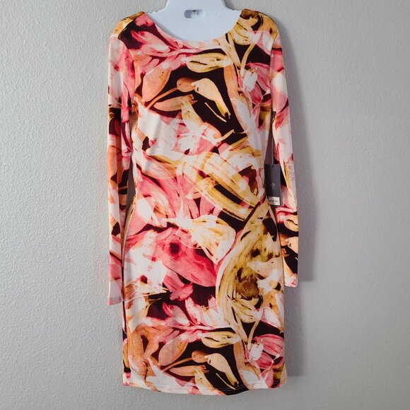 Jennifer Lopez Collection Women's Vibrant Long Sleeve Bodycon Dress Size S NWT - Picture 3 of 16